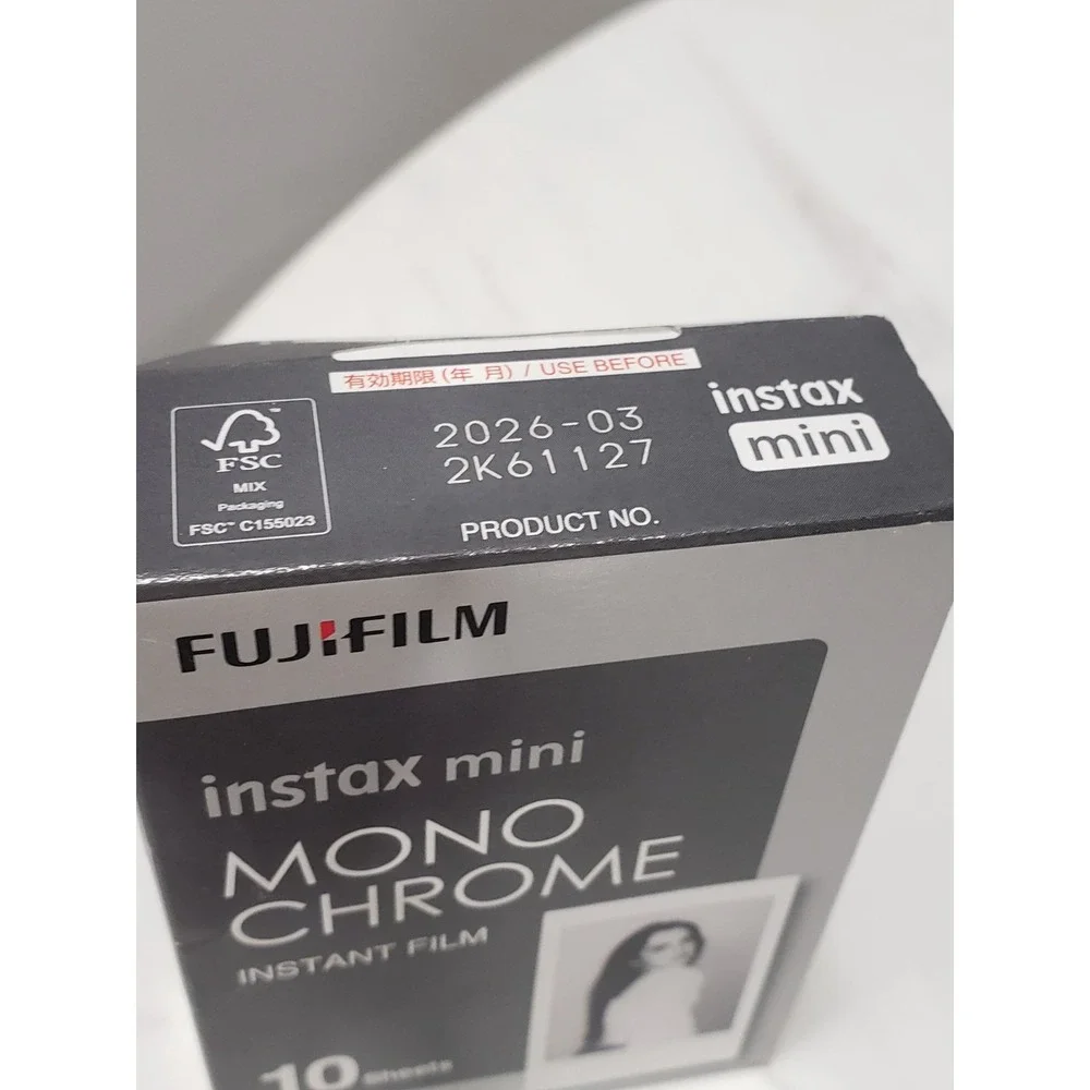 FUJIFILM Instax mini Monochrome Instant Film 10 Sheets New - Exp: 2026
